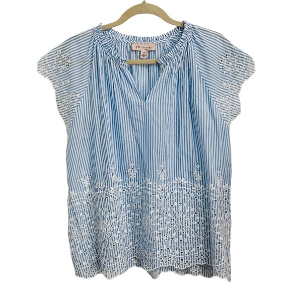 Philosophy Tops - Philosophy Top | Blue & White Striped |  Women's  Large | Never Worn